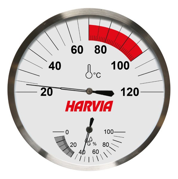 Harvia Basic Bastutermometer och hygrometer Runda &Oslash;130mm SAC92510