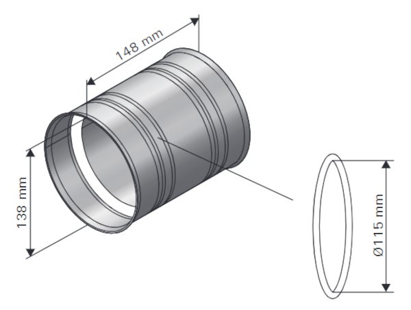 Harvia Muranslutning RST &Oslash;115/118 mm, WZ011115