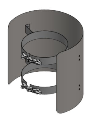 Jeremias V&auml;rmesk&ouml;ld/R&ouml;kr&ouml;rskydd XL 250 mm Svart &Oslash;115 mm (omfattande 235&deg; skydd)