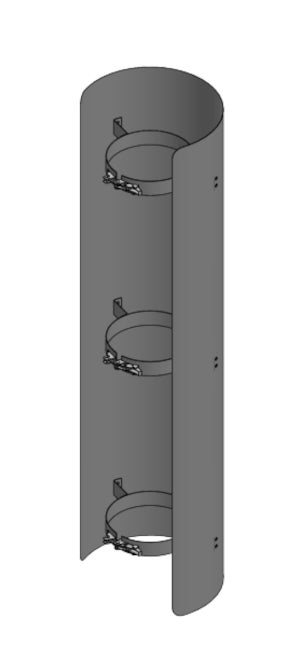 Jeremias V&auml;rmesk&ouml;ld/R&ouml;kr&ouml;rskydd XL 1000mm Svart &Oslash;115 mm (omfattande 235&deg; skydd)