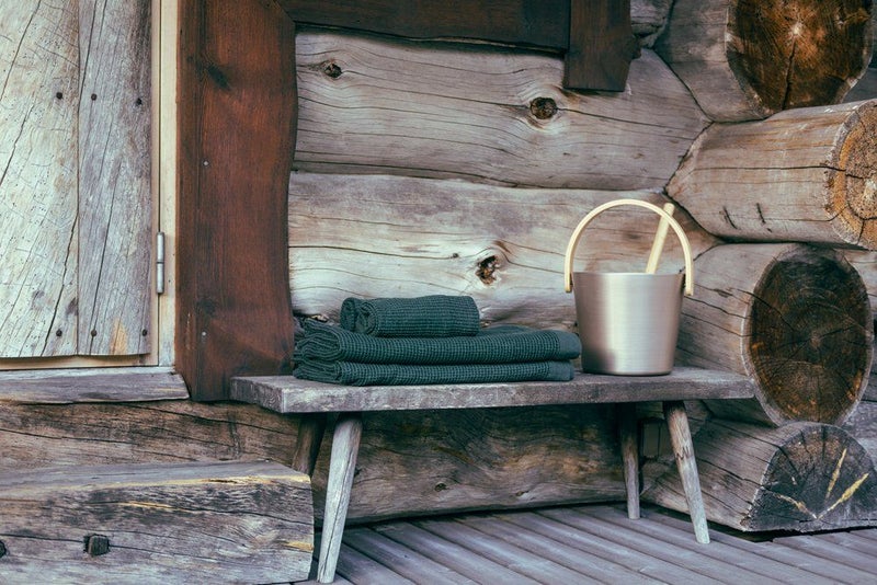 Rento kenno Sitthandduk / handduk 50x70 cm, svart/m&ouml;rkgr&ouml;n