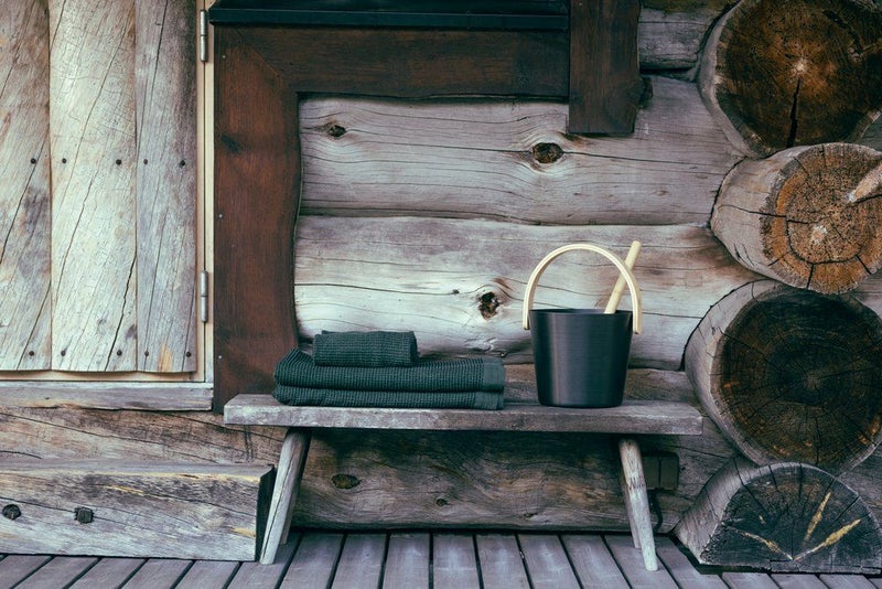 Rento kenno Sitthandduk / handduk 50x70 cm, svart/m&ouml;rkgr&ouml;n